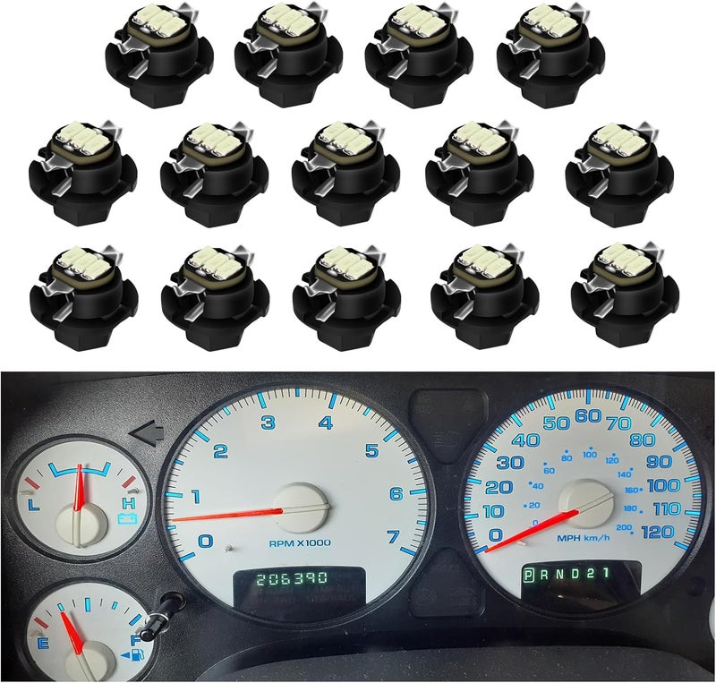 RAVSOFT Instrument Gauge Cluster Panel Speedometer LED Lights Bulbs Kit replacement Compatible with 2002-2006 Dodge Ram 1500 2500 3500 (Ice blue), Pack of 14 - Image 1